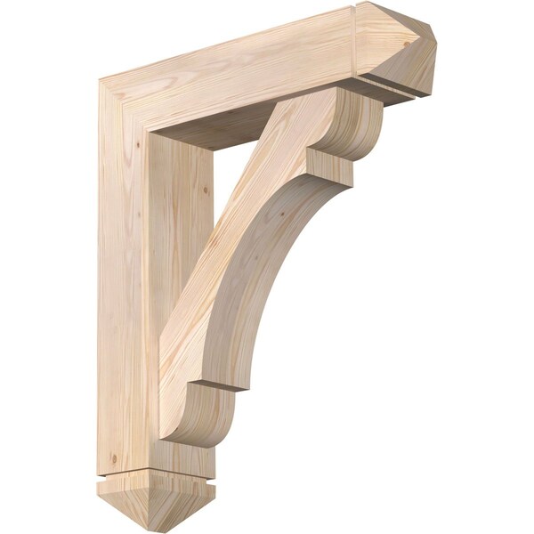 Ekena Millwork Olympic Arts and Crafts Smooth Bracket w/ Offset Brace, Douglas Fir, 7 1/2"W x 30"D x 36"H BKT0806X30X36OLY03SDF - main